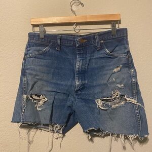 Wrangler Ripped Blue Jean Shorts
